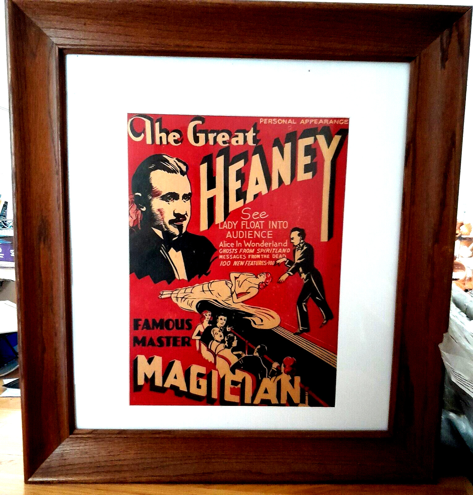 magic poster Window Card WC THE GREAT HEANEY Famous Master Magician circa 1930s