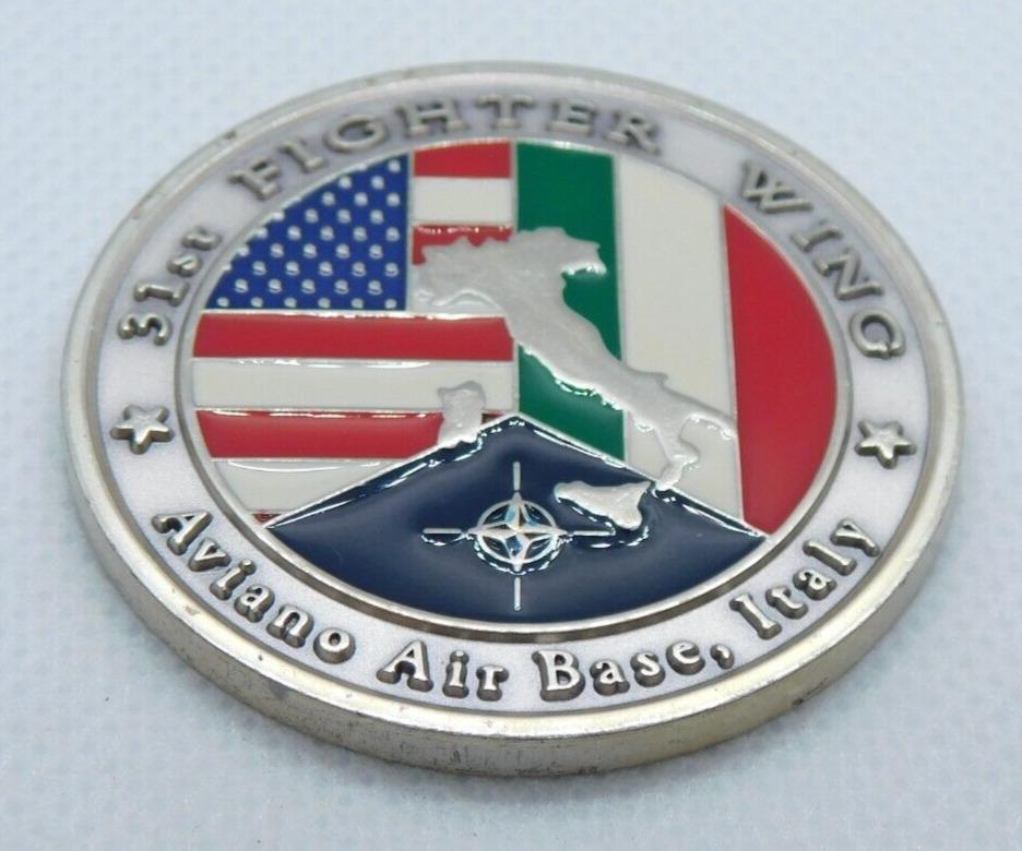 USAF Air Force 31st Fighter Wing FW Aviano Air Base Italy General Challenge Coin