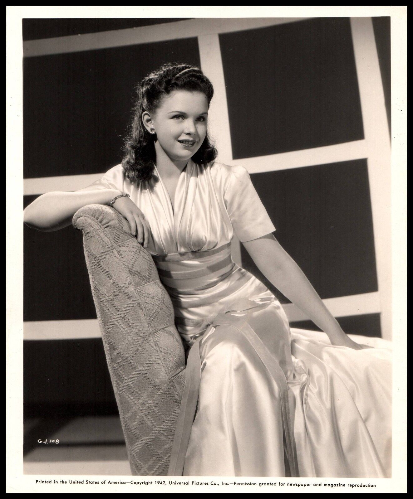 GLORIA JEAN 1942 CUTE POSE Hollywood Glamour Portrait VINTAGE ORIG PHOTO 539