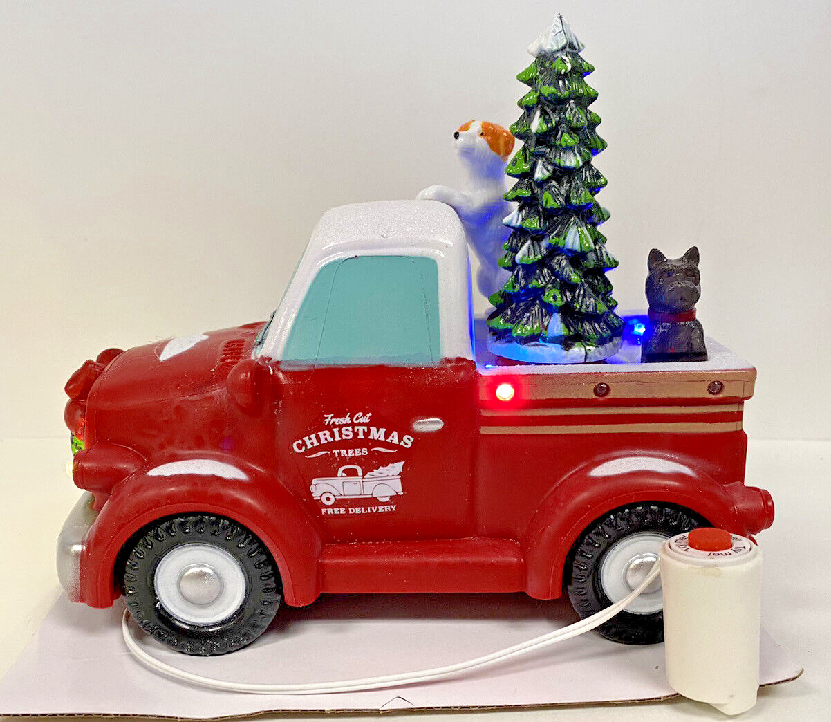 Animated Musical LED Red Retro Truck Rotating Christmas Tree