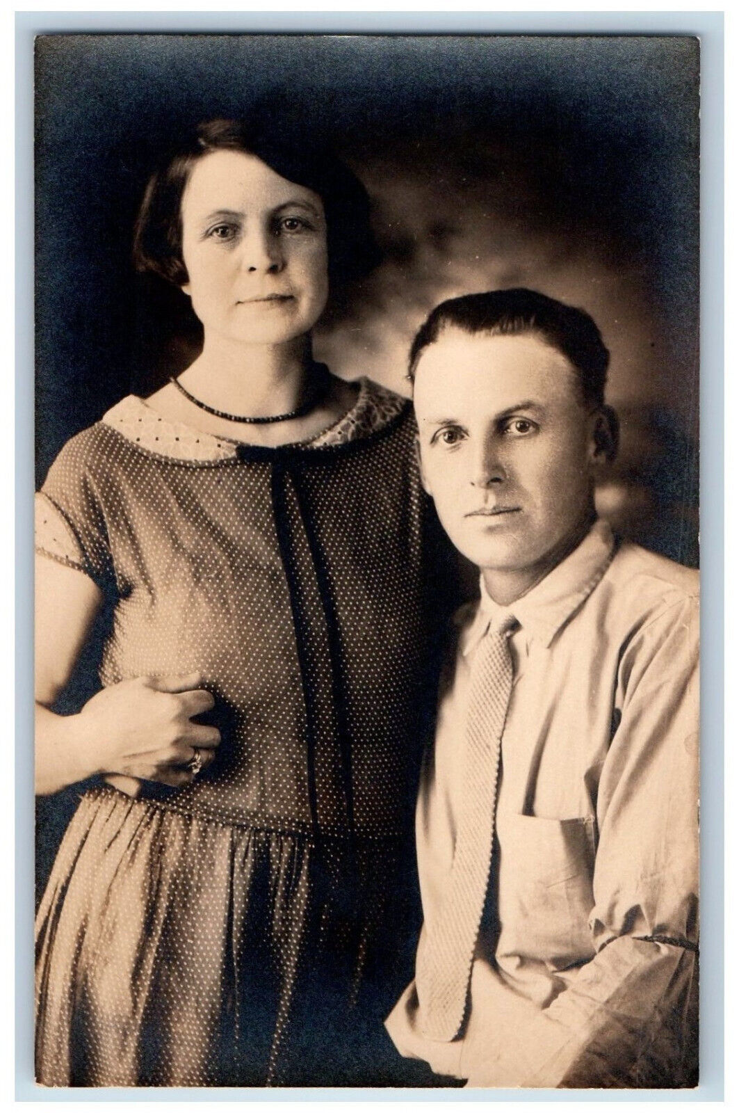 Shelby Montana MT Postcard Wife and Husband Couple Photo c1930's RPPC Photo