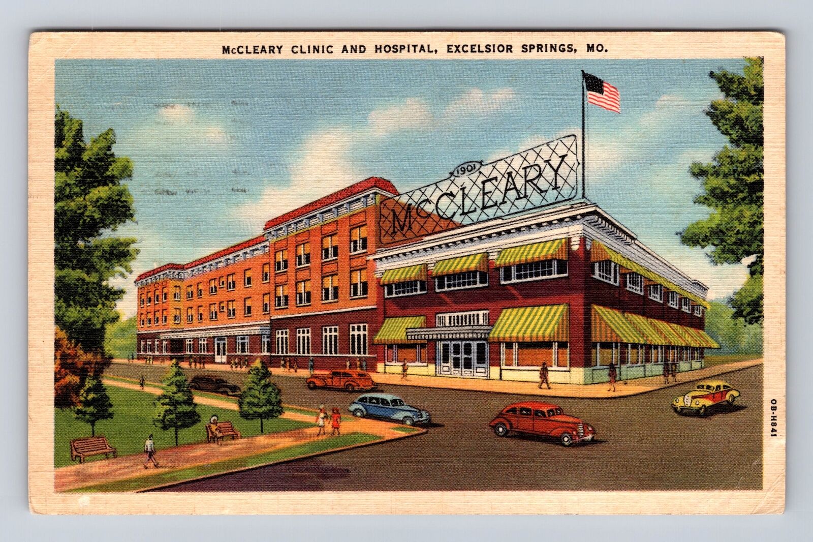 Excelsior Springs MO-Missouri, McCleary Clinic Hospital, Vintage c1950 Postcard