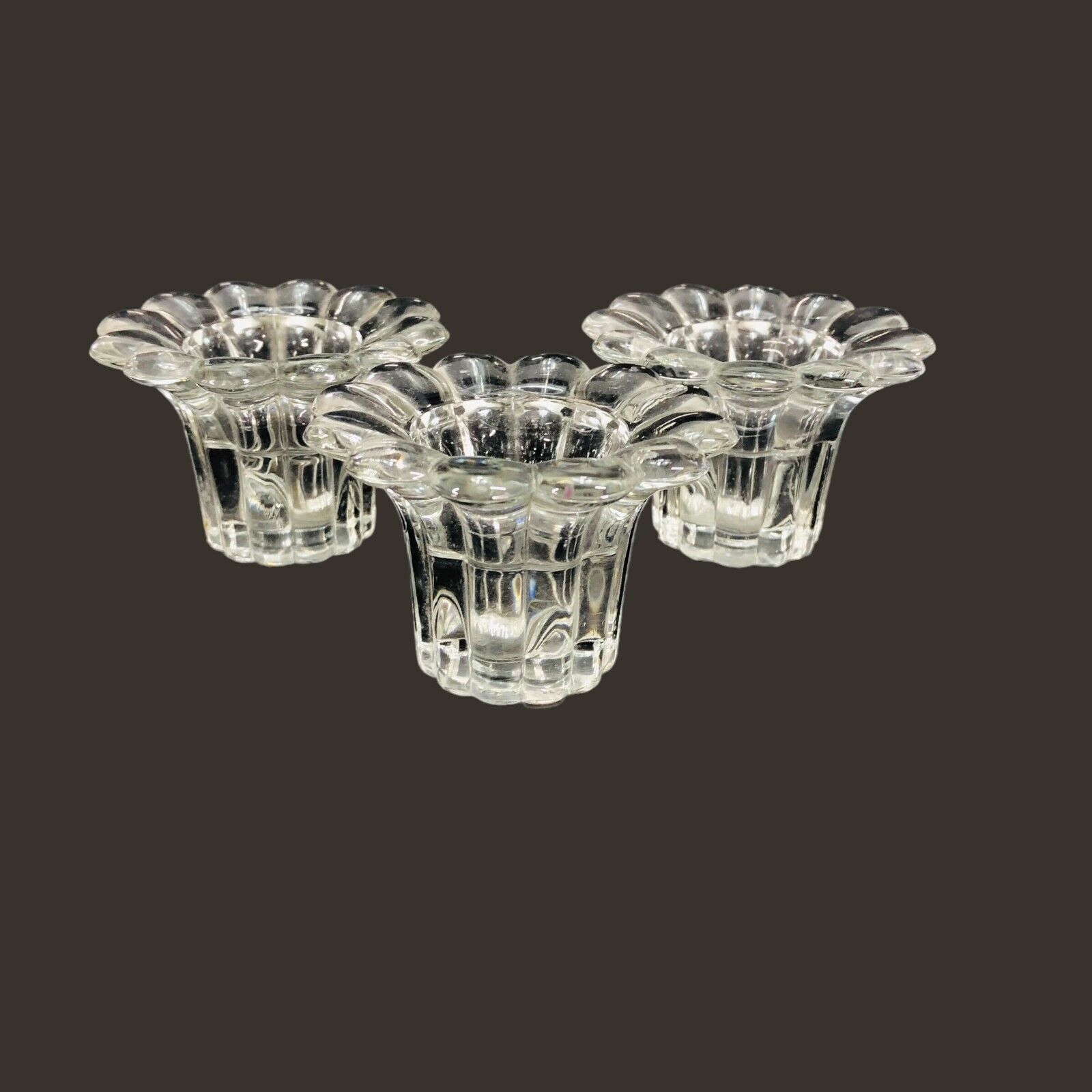 Borgonovo Queen Flower Shaped Candle Holders Set of Three Made in Italy