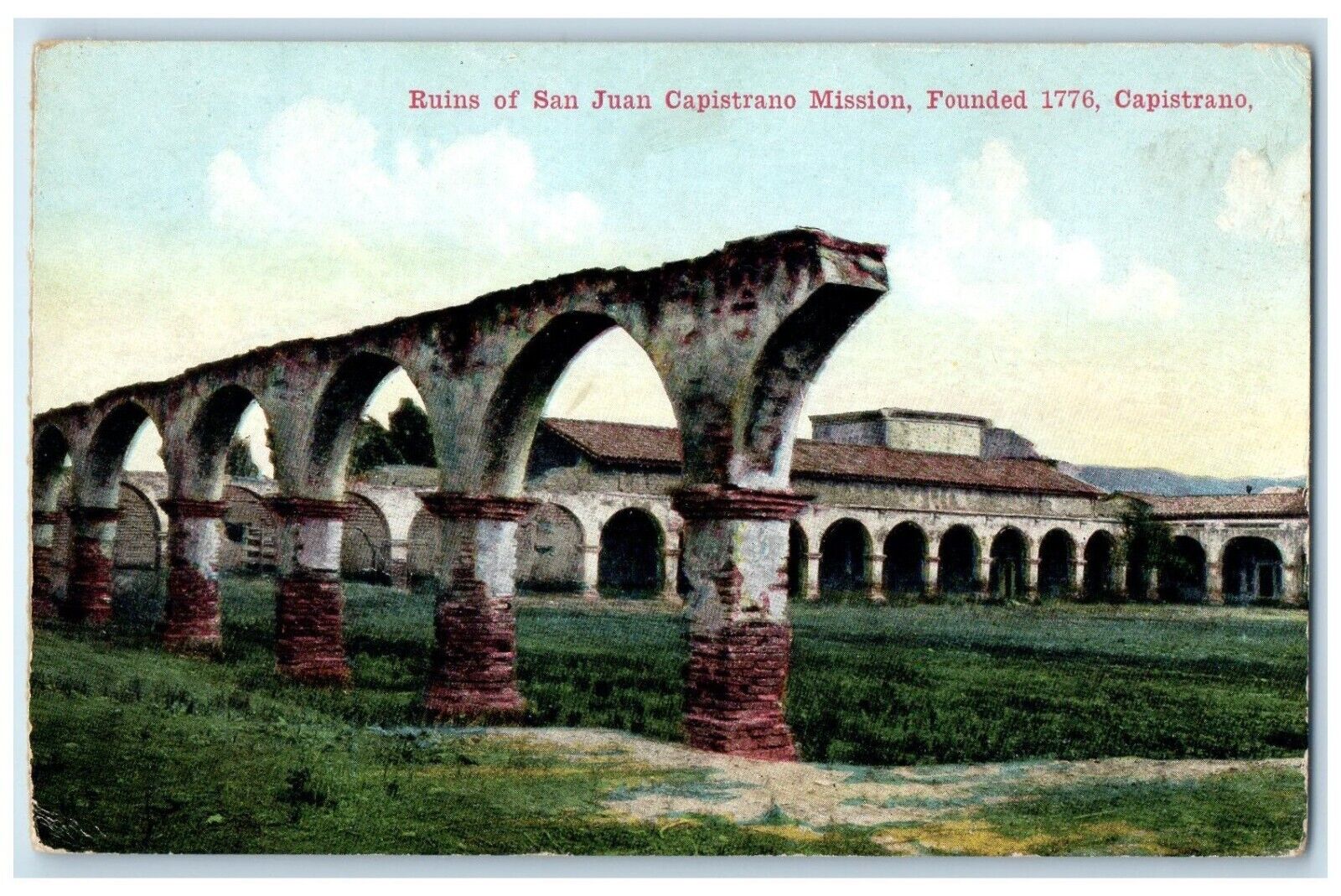c1910 Ruins San Juan Capistrano Mission Founded 1776 California Vintage Postcard