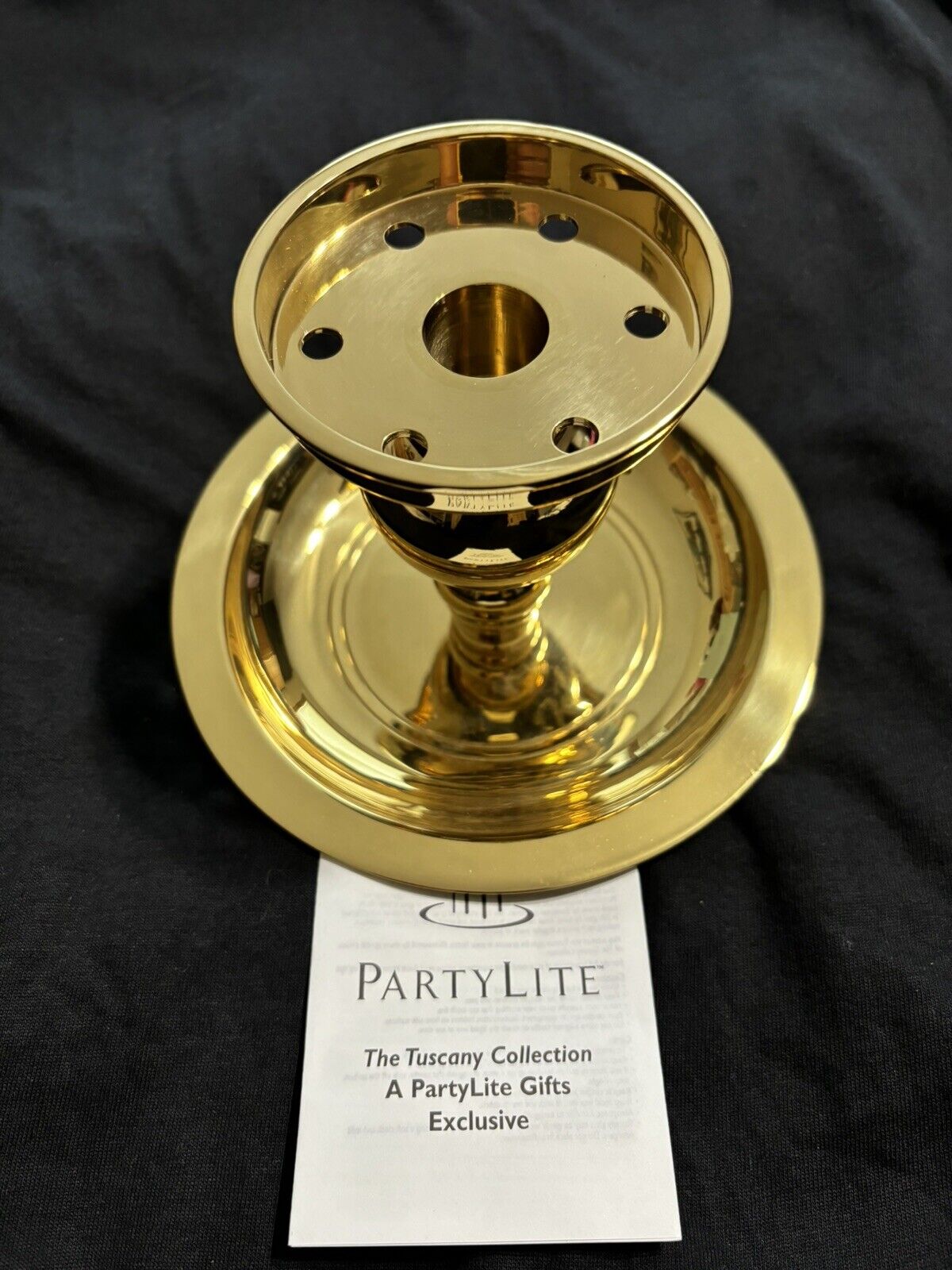 Partylite Brass Candlestick Holder With Drip Tray