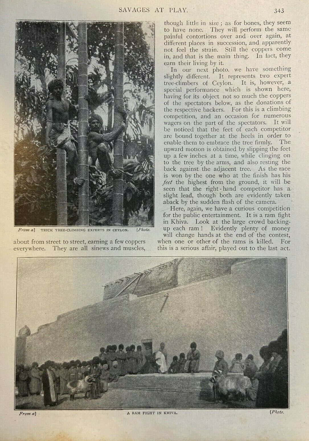 1898 Native People At Play Malay Peninsula China Java India Egypt illustrated