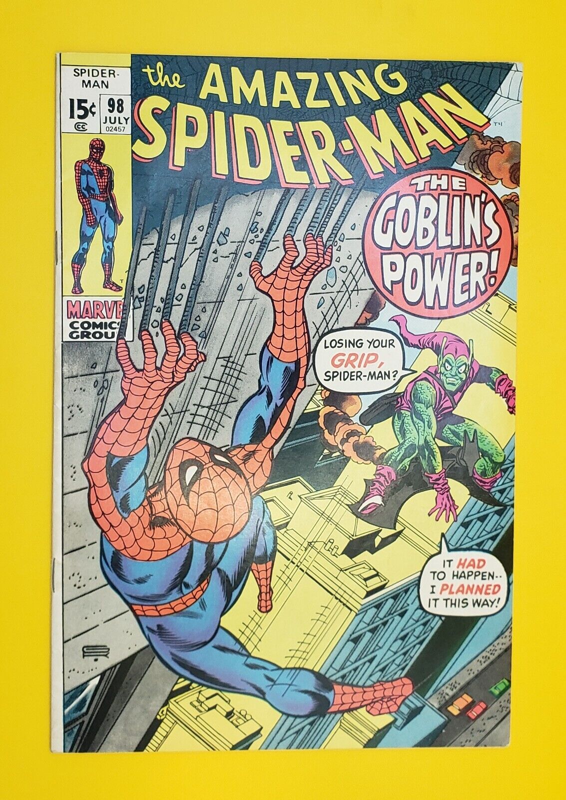 Amazing Spider-Man #98 🔑 Drug Issue No CCA Green Goblin 1971 FN/FN+