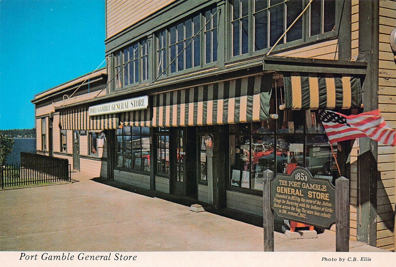 Port Gamble WA Washington Main Street General Store Mill 6x4 Vtg Postcard U9