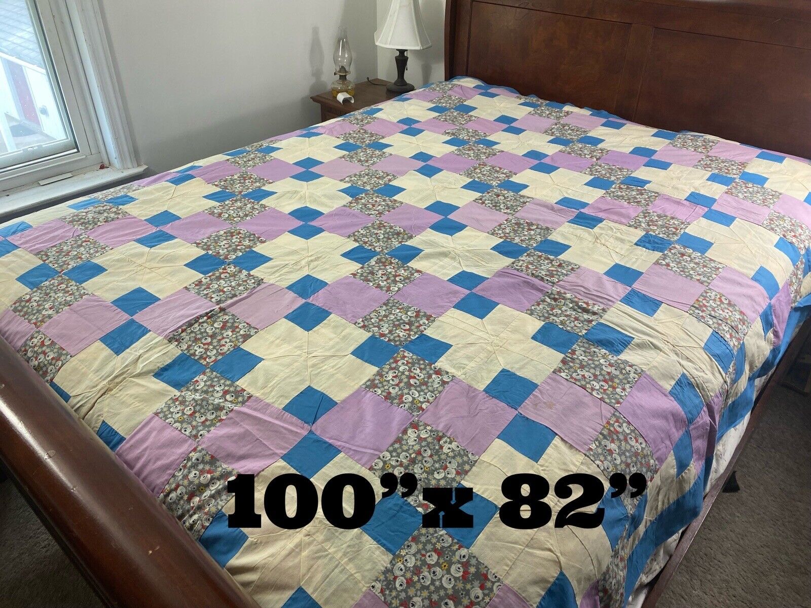 Vintage Quilt Top Unfinished 100x82