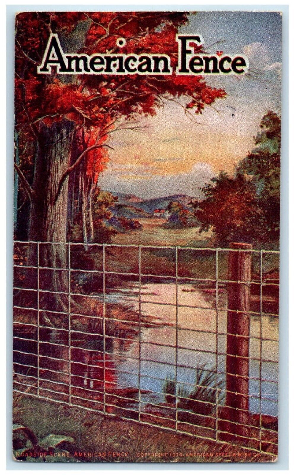 1911 American Fence Advertising Palmyra Indiana IN Posted Antique Postcard