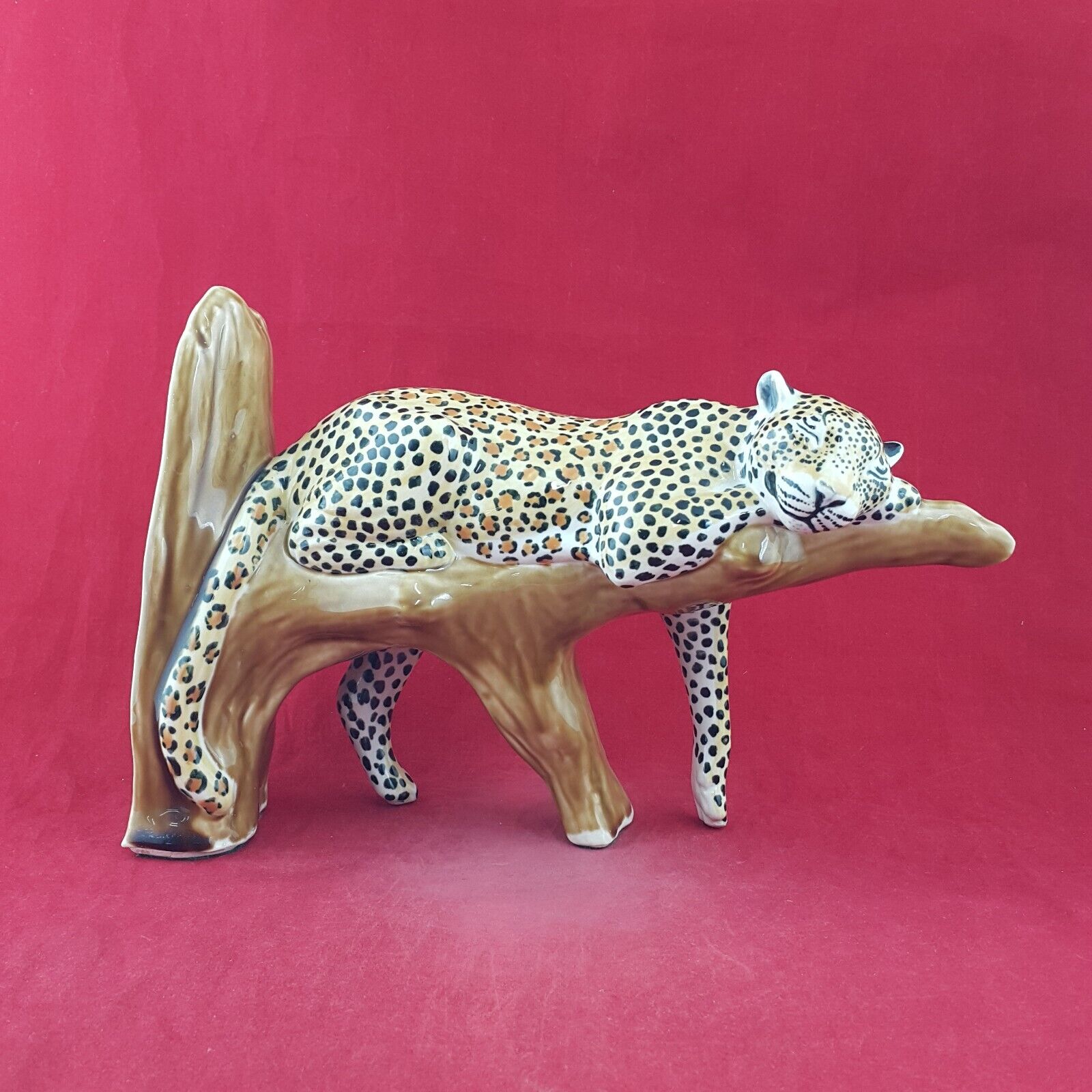 Clare Mcfarlane Hand Painted Leopard on Trunk - 8864 O/A
