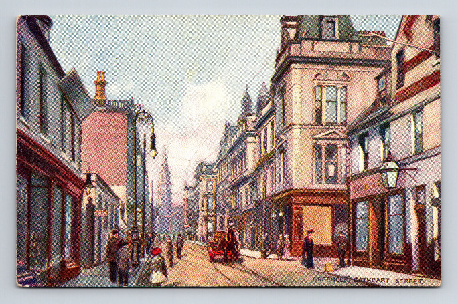 Cathcart Street Greenock Scotland Clyde Watering Places Tuck's Oilette Postcard