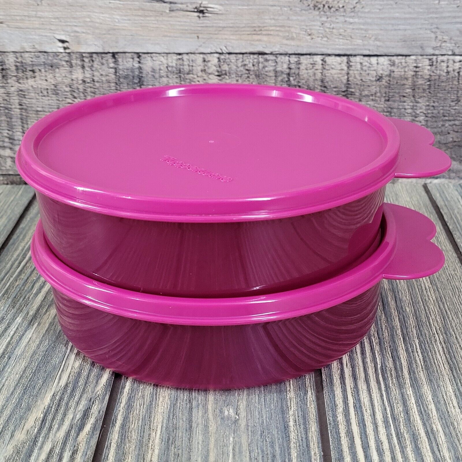 2 Purple Tupperware Big Wonders Bowls ~Unused Set~ Cereal/Salad 2 cup 6403