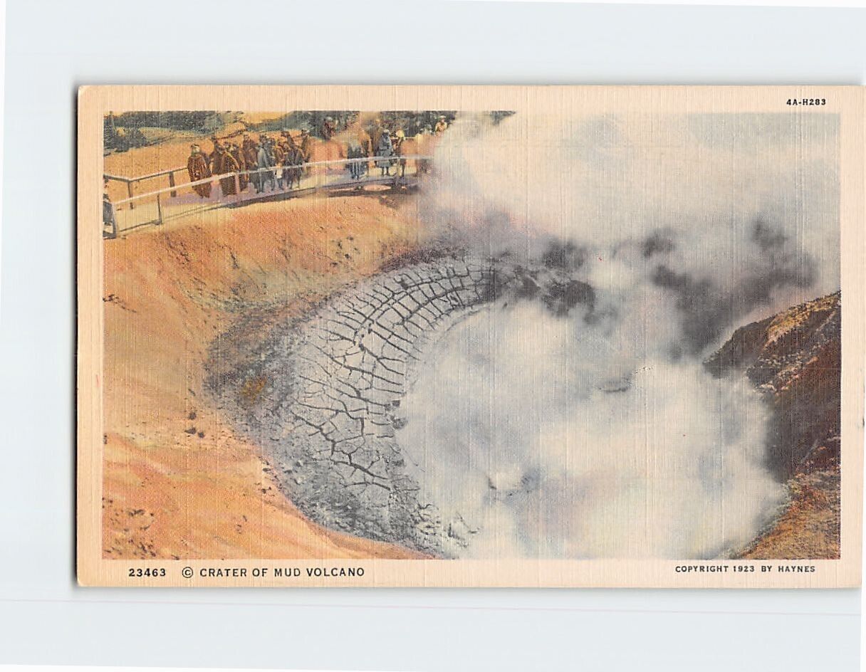 Postcard Mud Volcano Crater Yellowstone National Park Wyoming USA North America