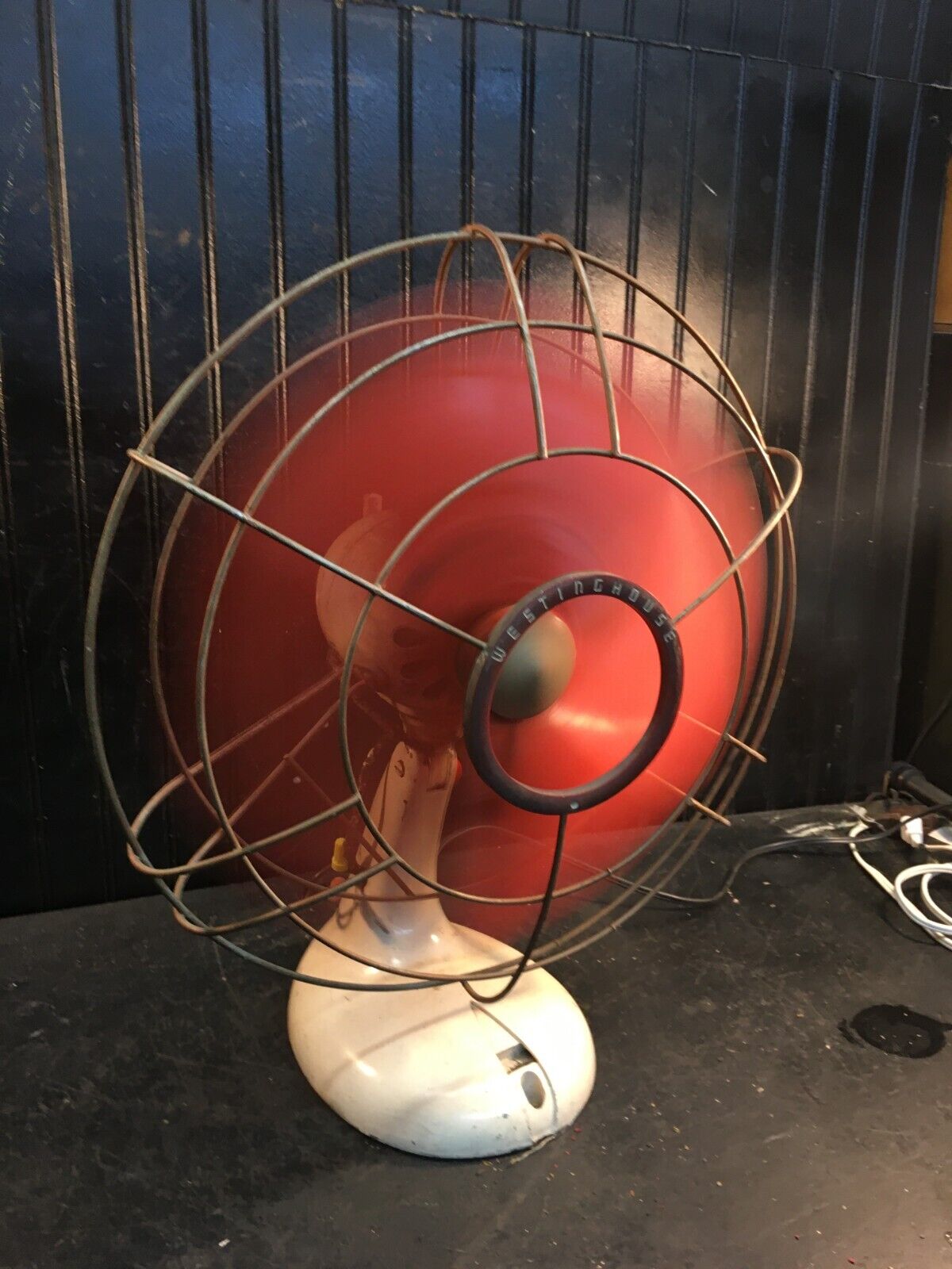 Vintage Westing House 17in Wire Cage  Fan  Works Oscillating