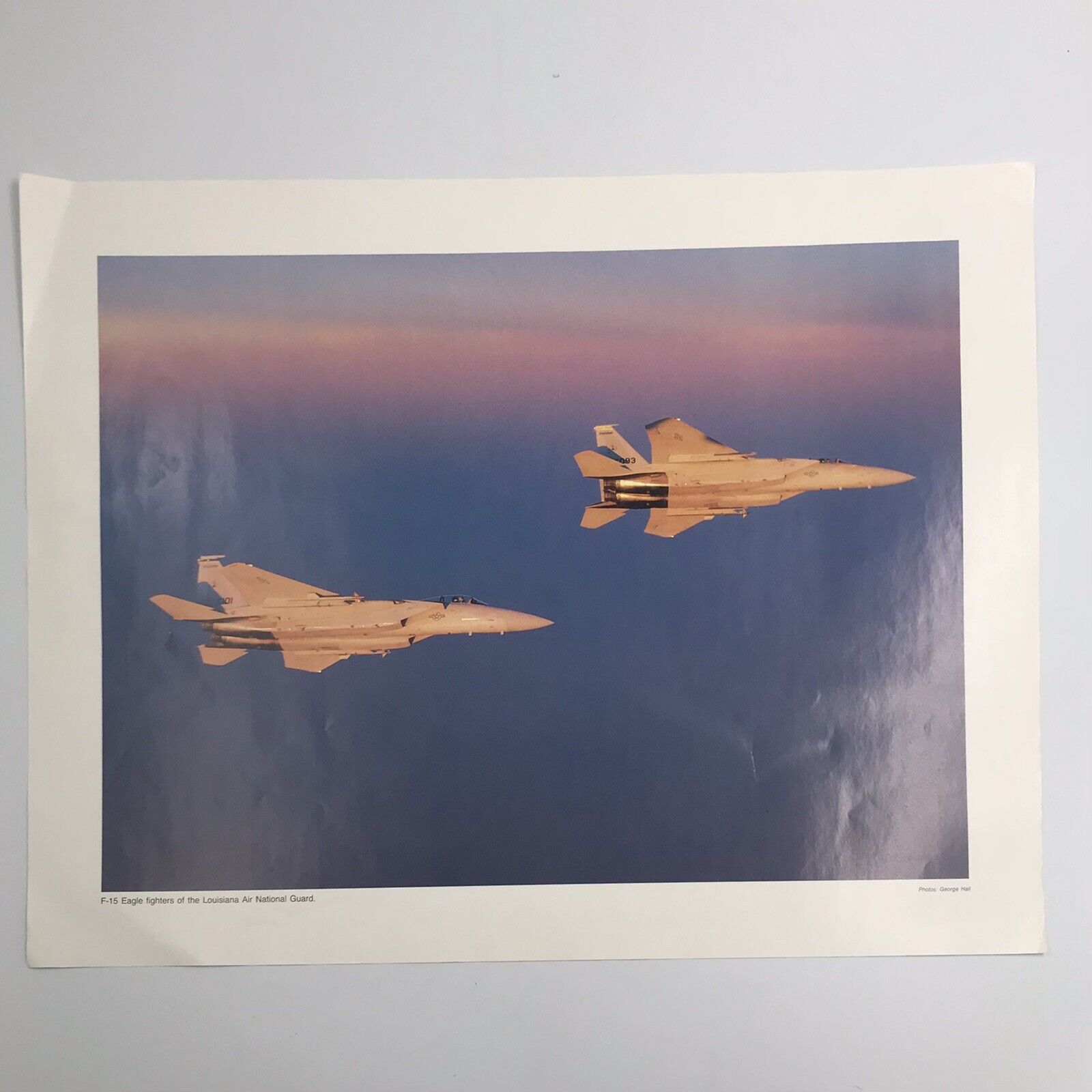 Vintage F-15 Eagle Louisiana ANG Print 16 in x 20 in Photo by George Hall 80's