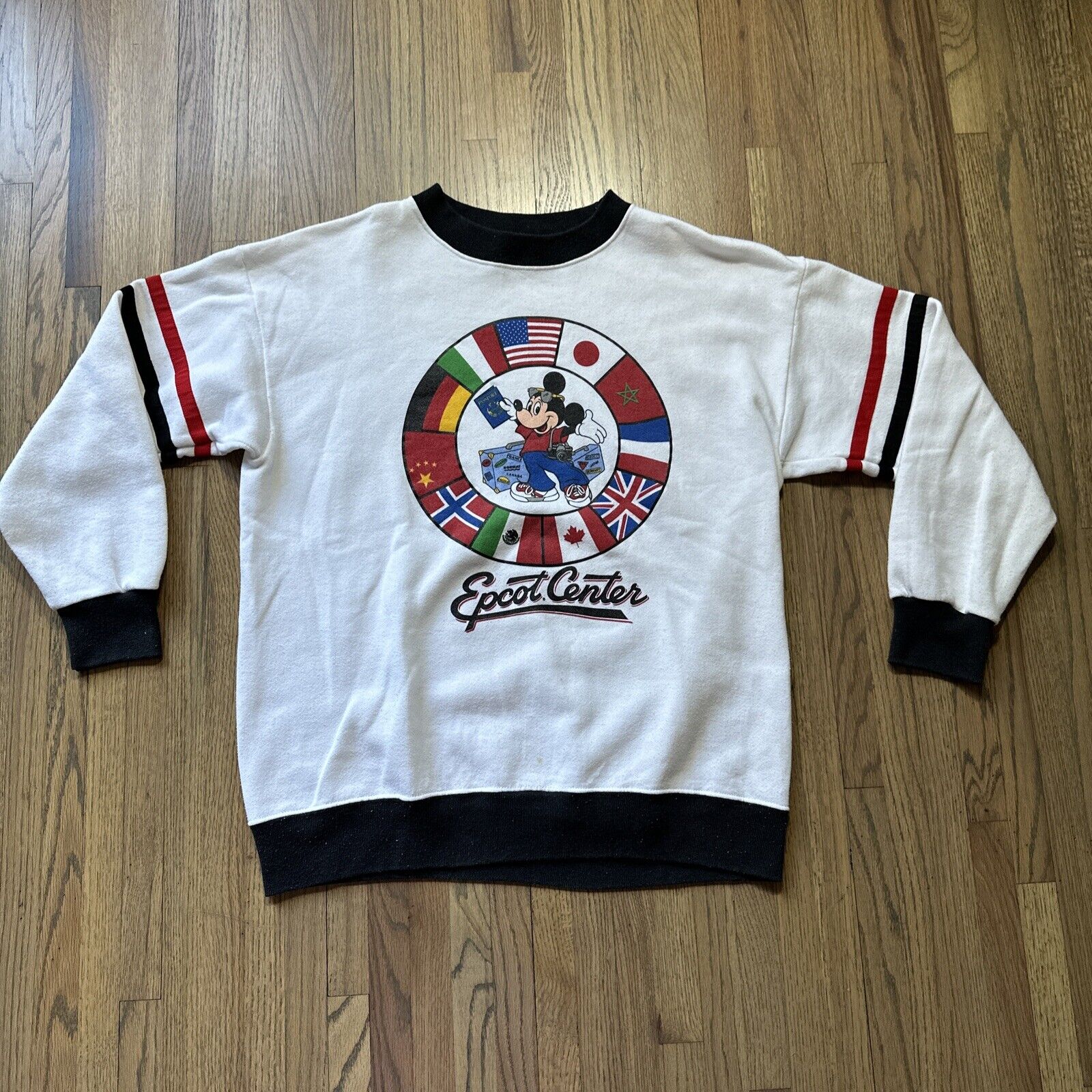 Vintage Authentic Walt Disney Epcot Center 1980s Sweater RARE Pattern USA SZ XL