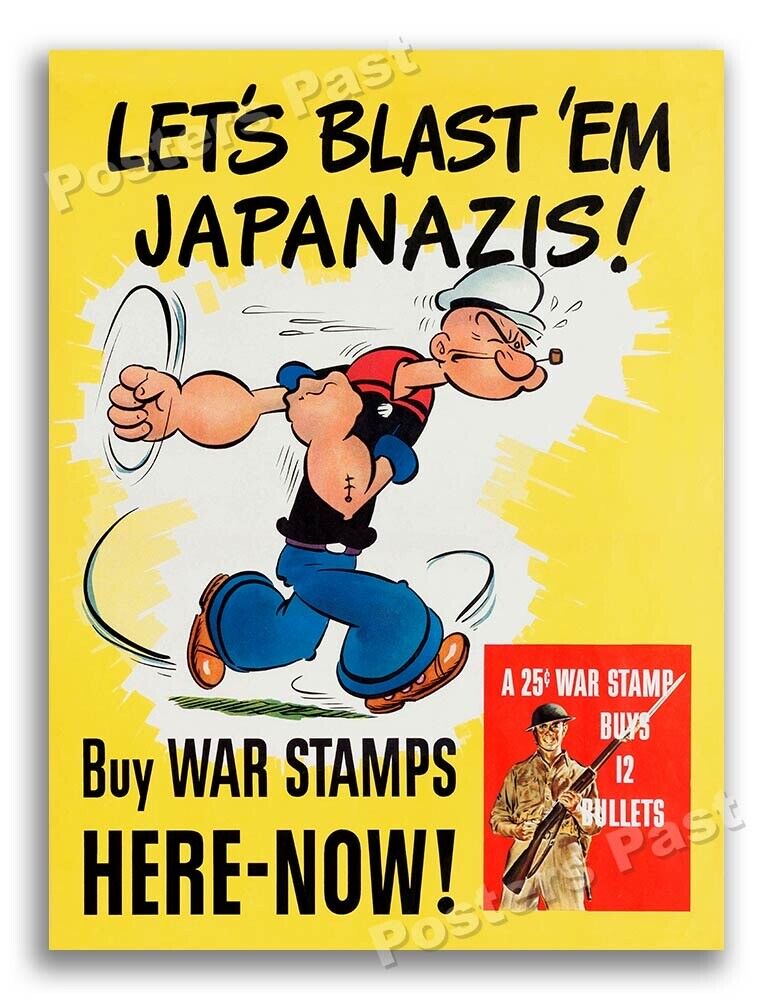 1940s “Let’s Blast ‘Em Japanazis” WWII Historic War Poster - 18x24