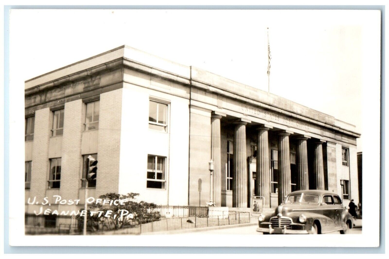 c1950's US Post Office Building Jeanette Pennsylvania PA RPPC Photo Postcard