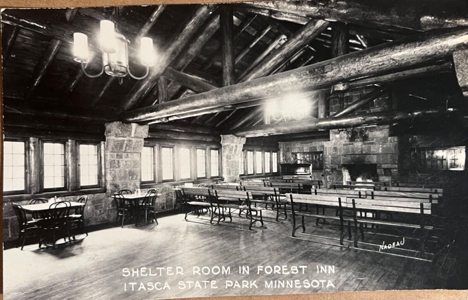 RPPC Itaska State Park Forest Inn Minnesota Real Photo Postcard c1940
