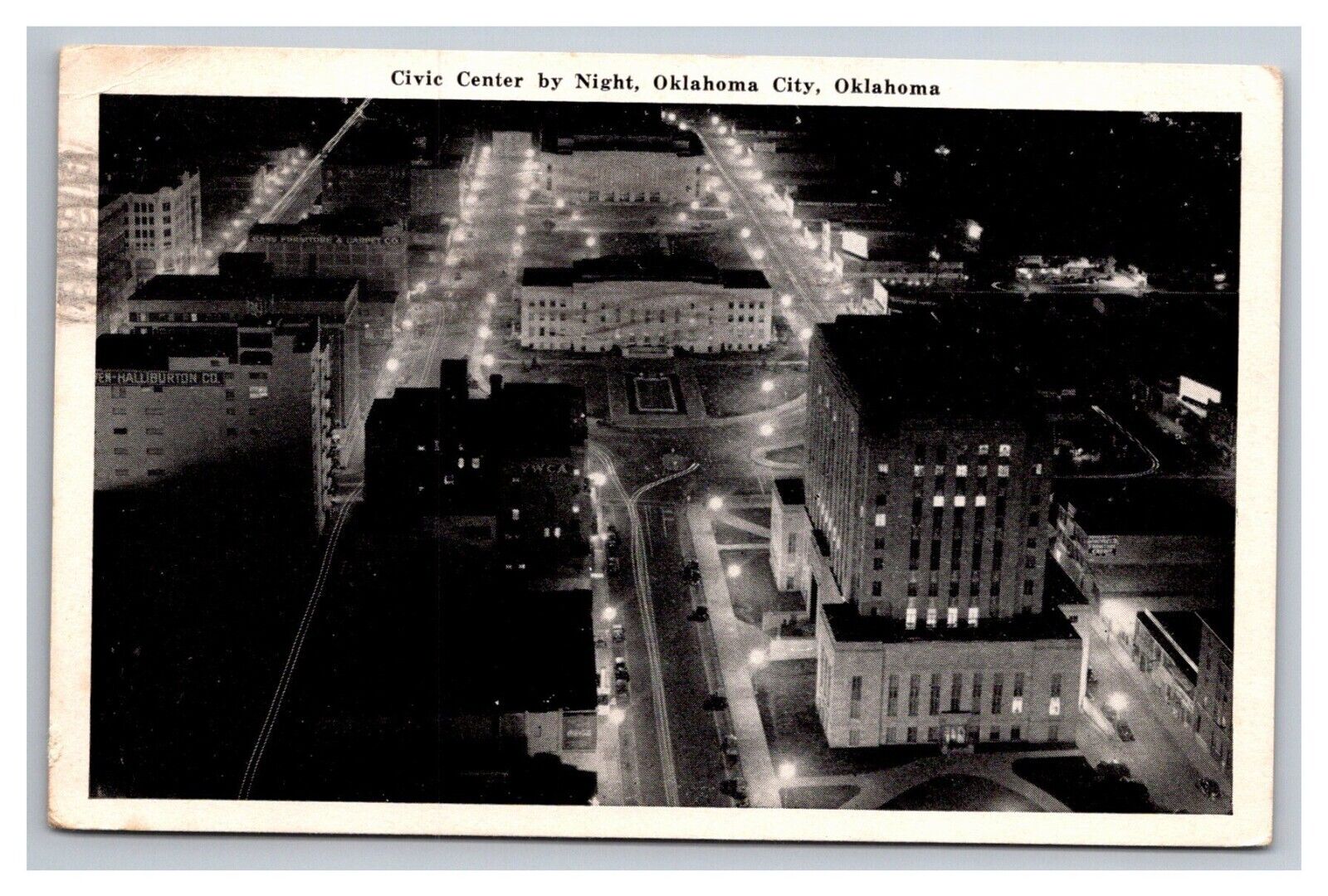 Postcard Oklahoma City Oklahoma Civic Center by Night