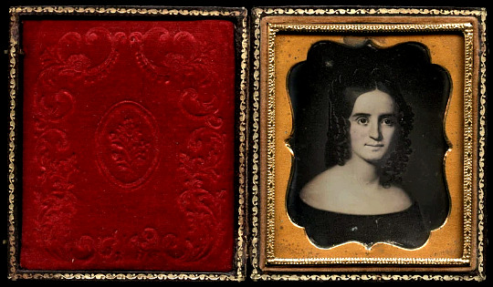 1850s Daguerreotype 1820s Painting Pretty Mona Lisa Woman Long Curls in Hair