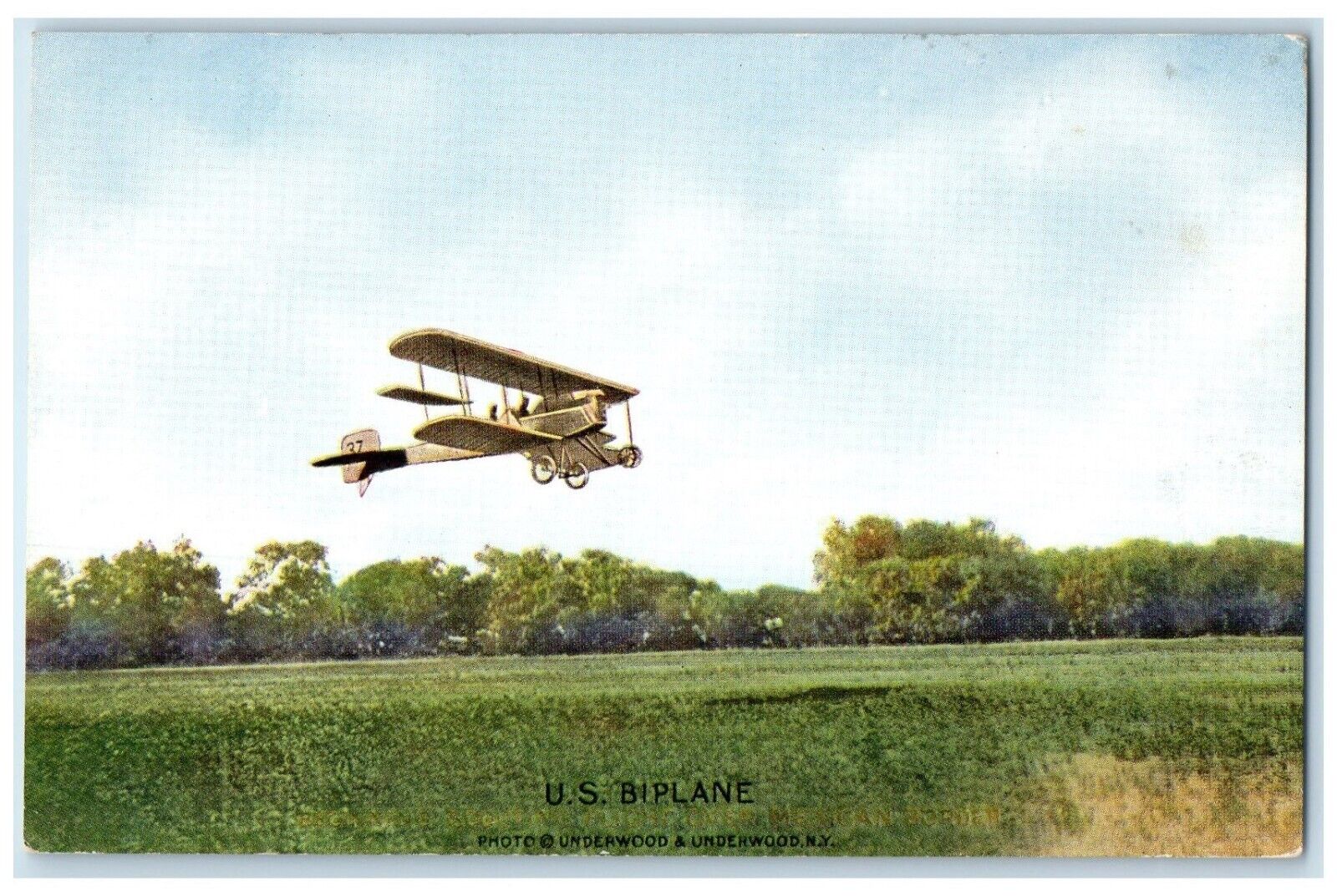 c1950's US Biplane Army Practical Training Field Unposted Vintage Postcard