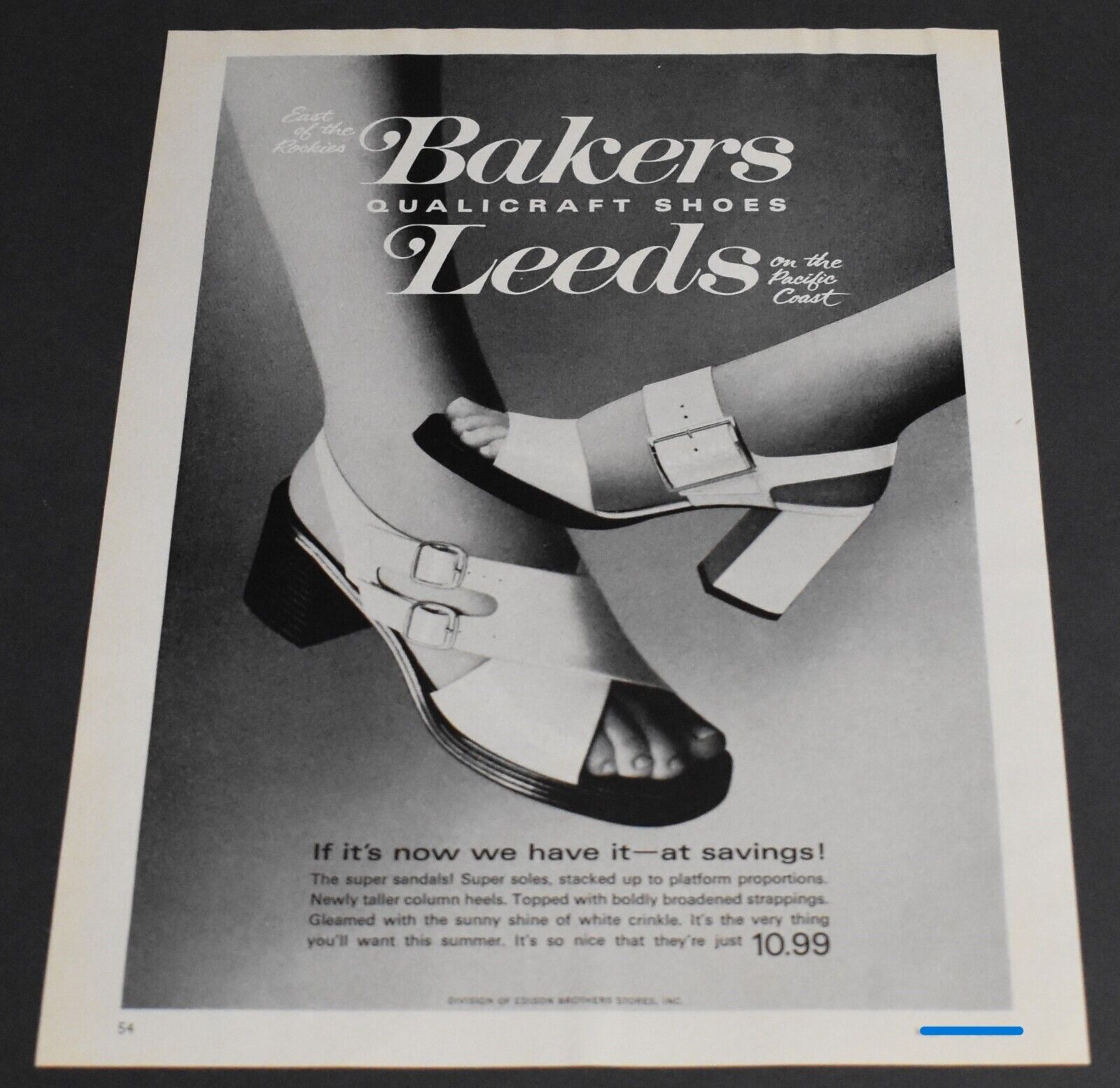 1971 Print Ad Sexy Fashion Long Legs Lady Bakers Leeds Qualicraft Heels Feminine