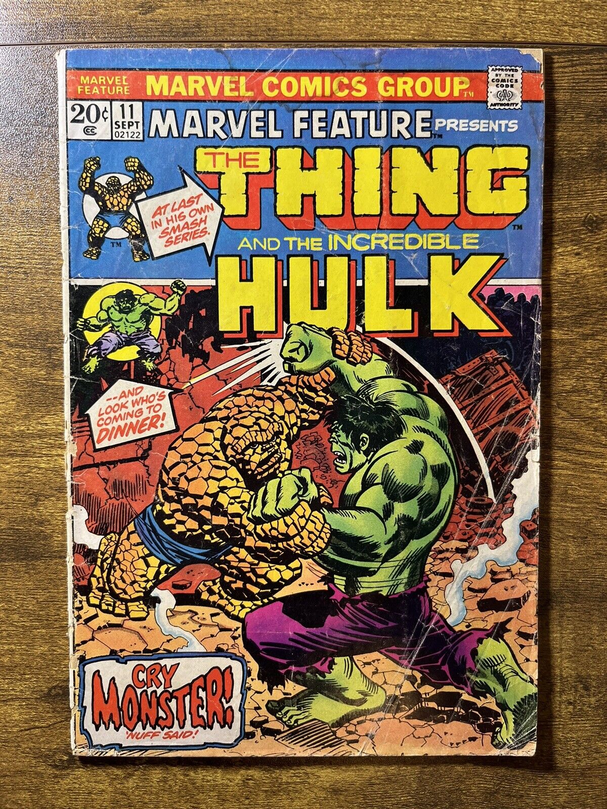 MARVEL FEATURE 11 THE HULK VS THE THING 1ST SOLO STORY MARVEL COMICS 1973