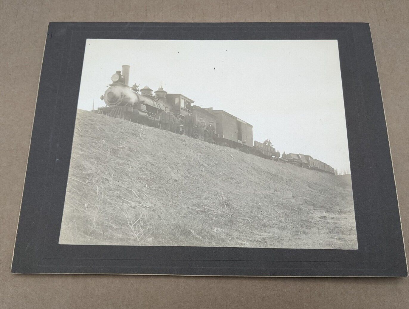 Antique Cabinet Card Photo Train Accident Derailment Original