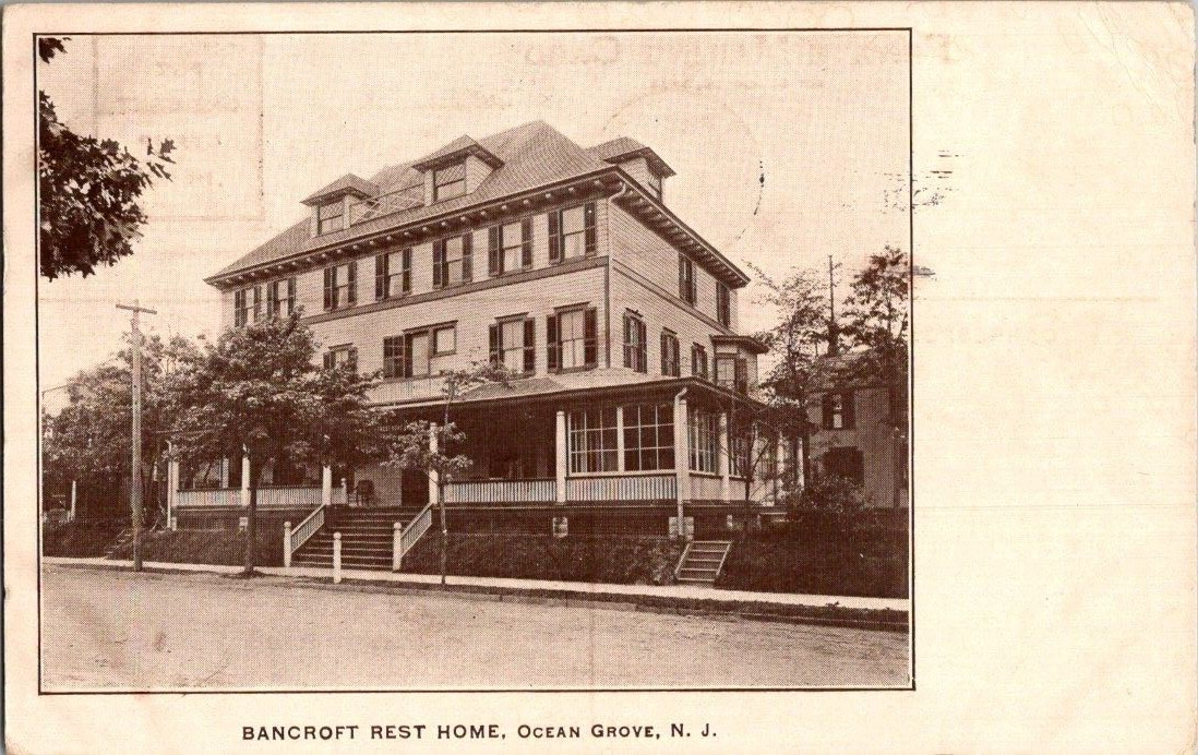 1908. OCEAN GROVE, NJ. BANCROFT REST HOME. POSTCARD RR13