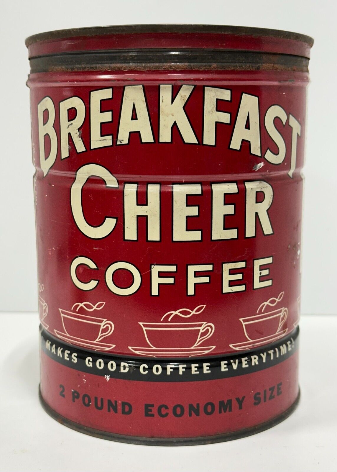 Vintage Advertising Coffee can Breakfast Cheer Empty 2lb Coffee Collectible