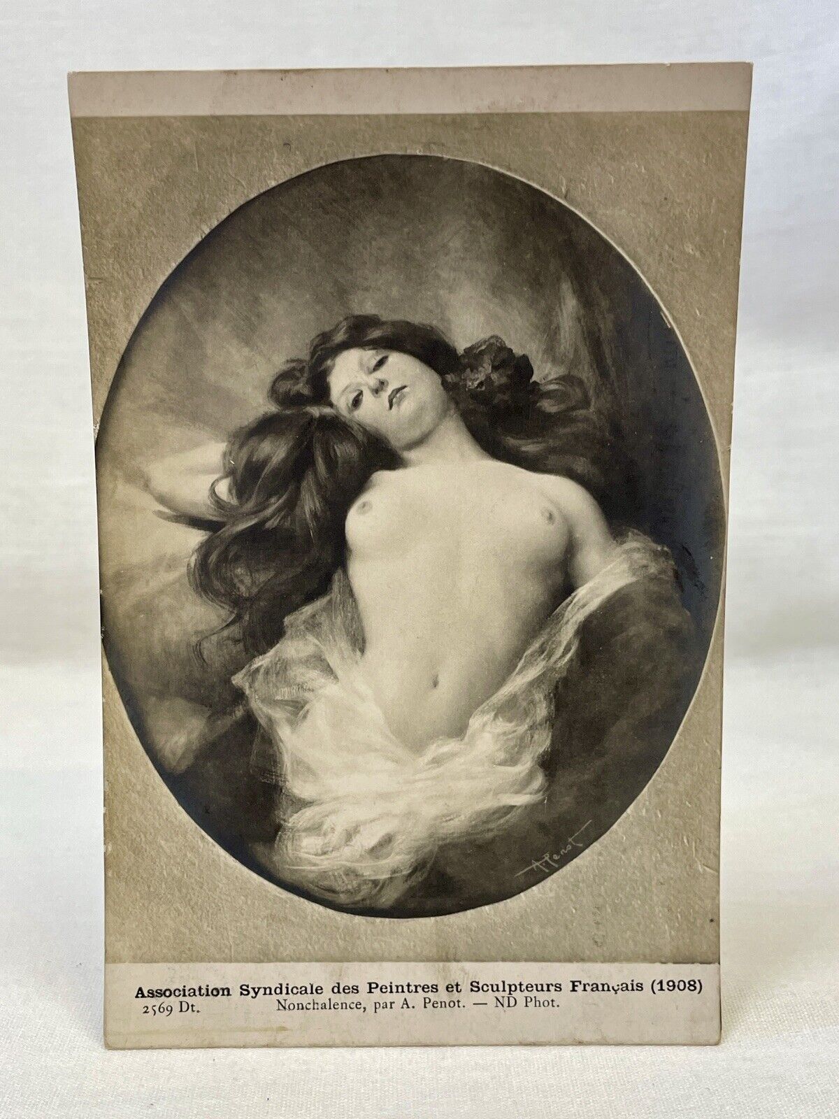 Artist Albert Penot | Salon de Paris | Nonchalant | Nude Woman Breast 1900