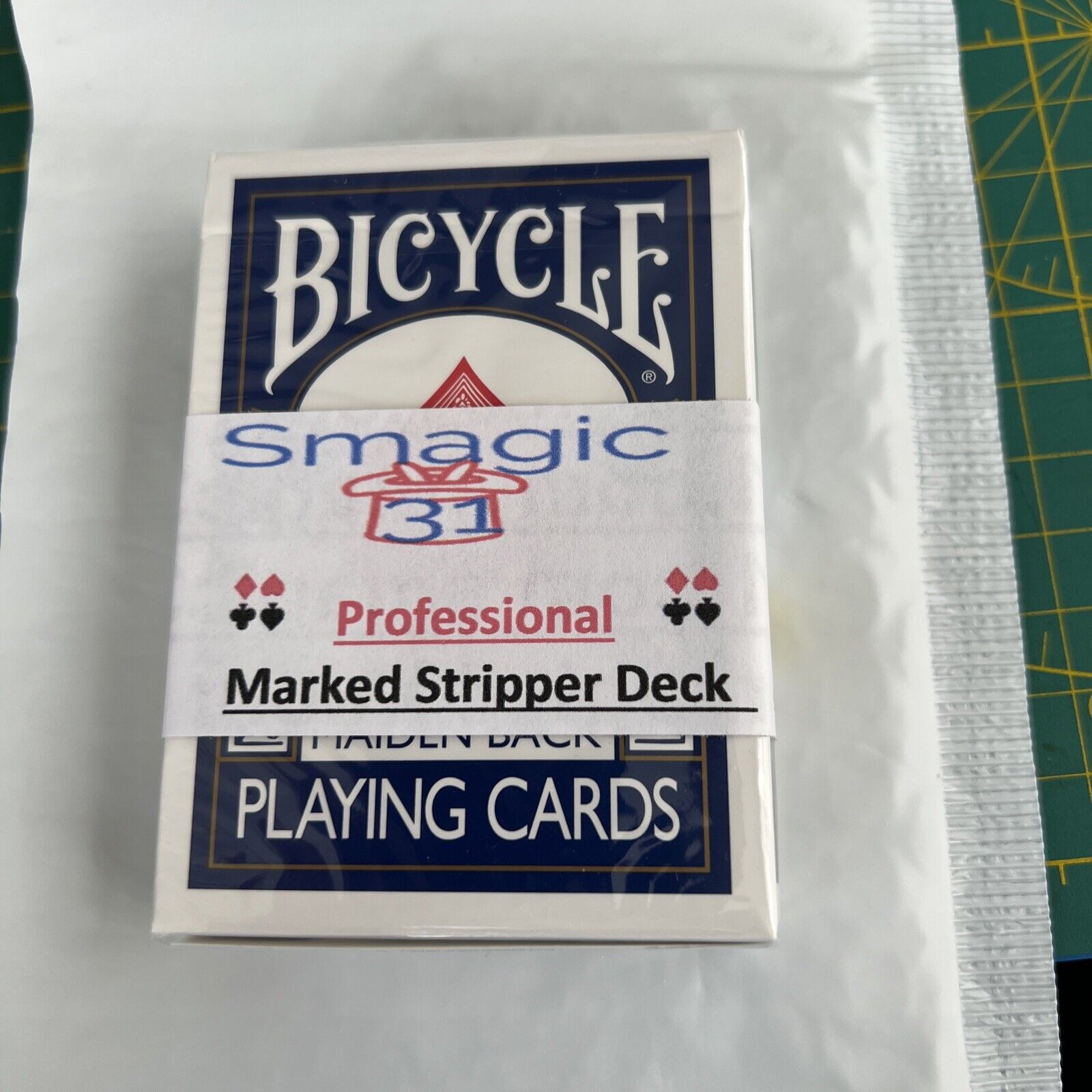 Professional MARKED Bicycle Stripper deck  75 Sold in Red Now Available In Blue
