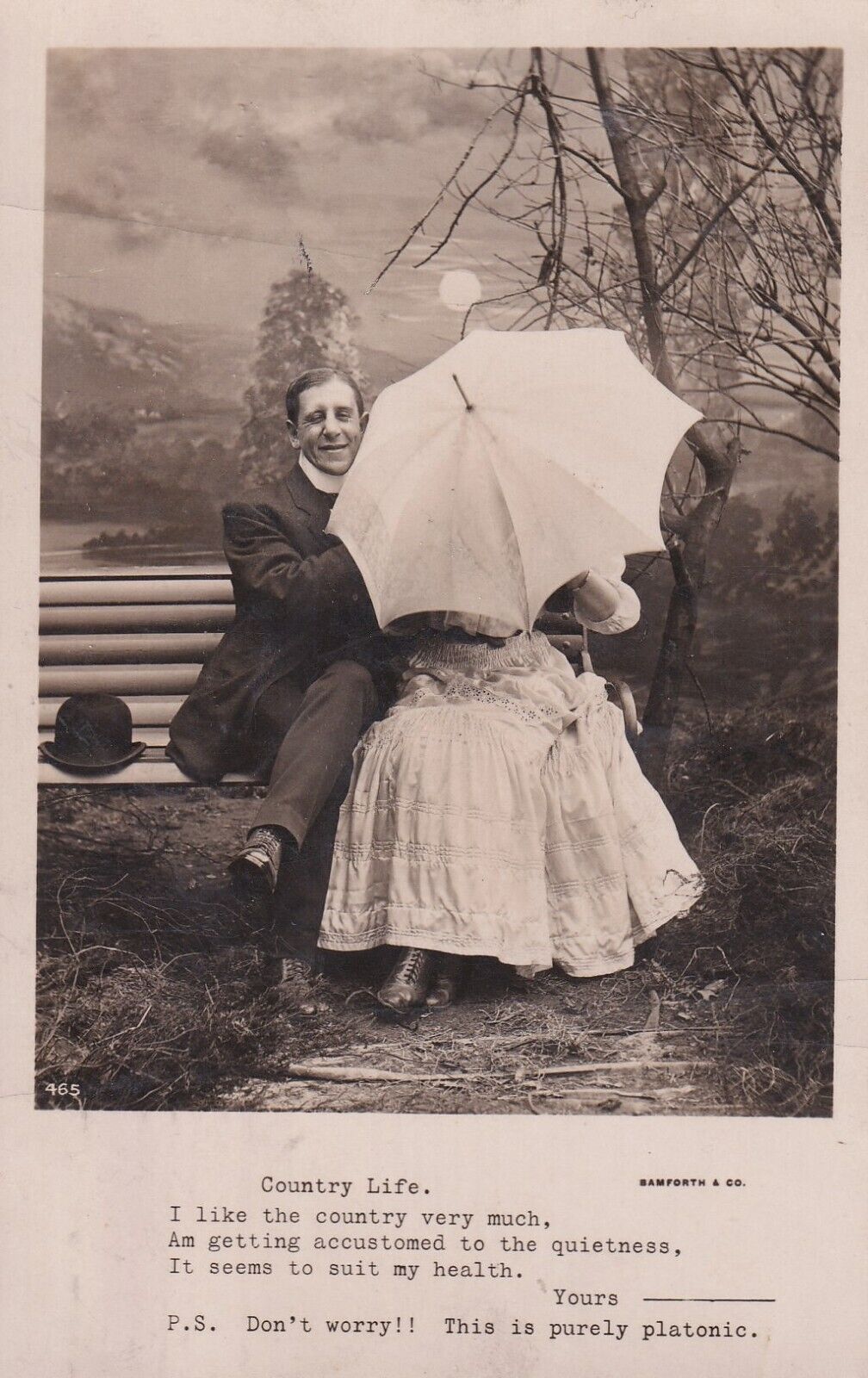 VTG RPPC RARE Postcard Romance BAMFORTH & Co Posted 1909 \