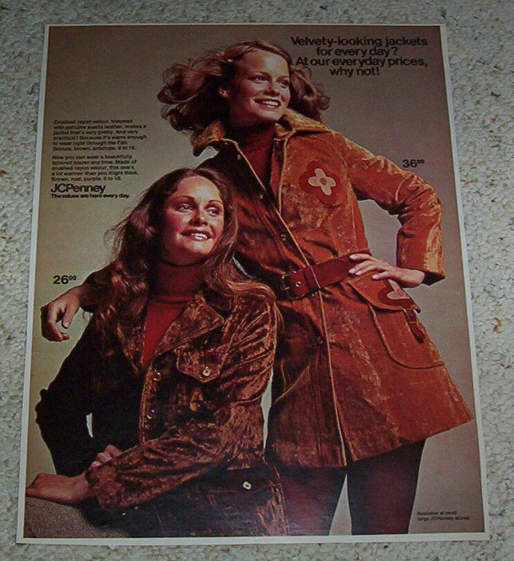 1971 print ad page -SHELLEY HACK- JCPenney jackets fashions clothing Advertising