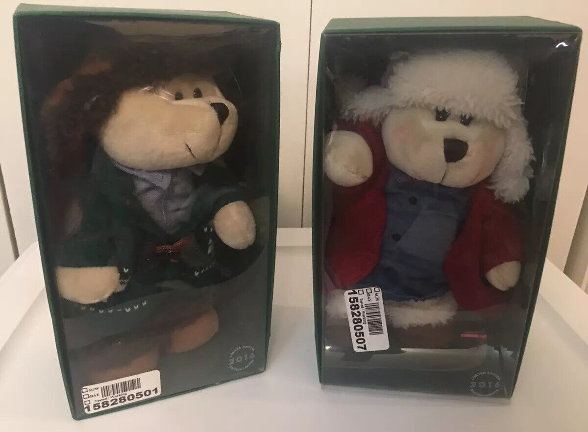 New 2016 Starbucks Limited Edition Christmas  Bearista Teddy Bears Plush 1 set