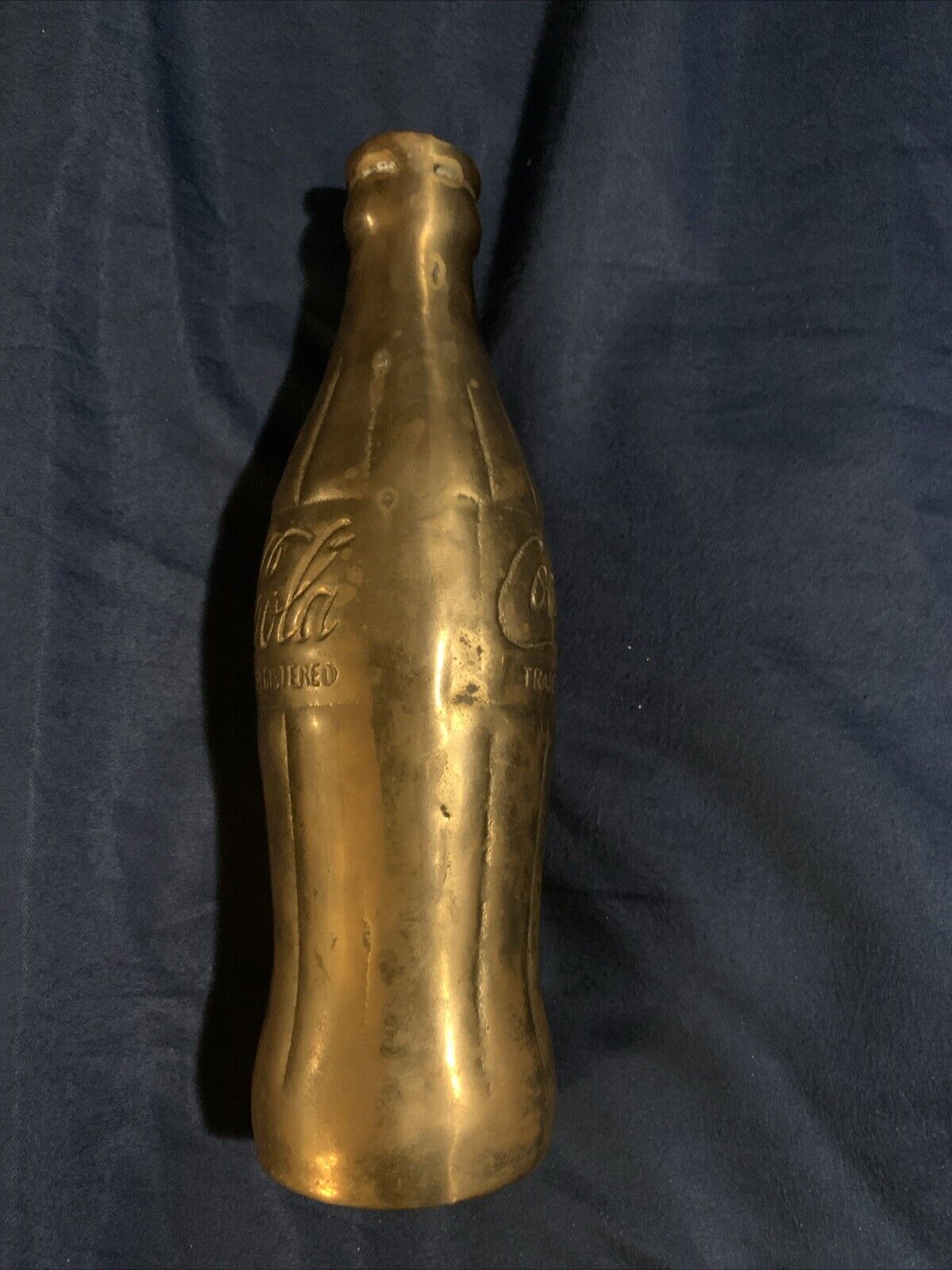 Vintage Solid Brass Coca Cola Soda Pop 7'' Bottle Coke Collectible