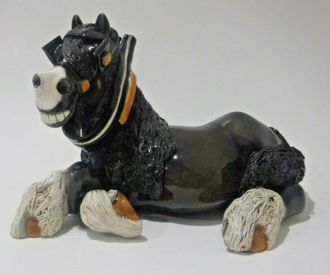 Cheval Heavy Horse Handcrafted Collectible Figurine Draft Horse Ceramic 8\