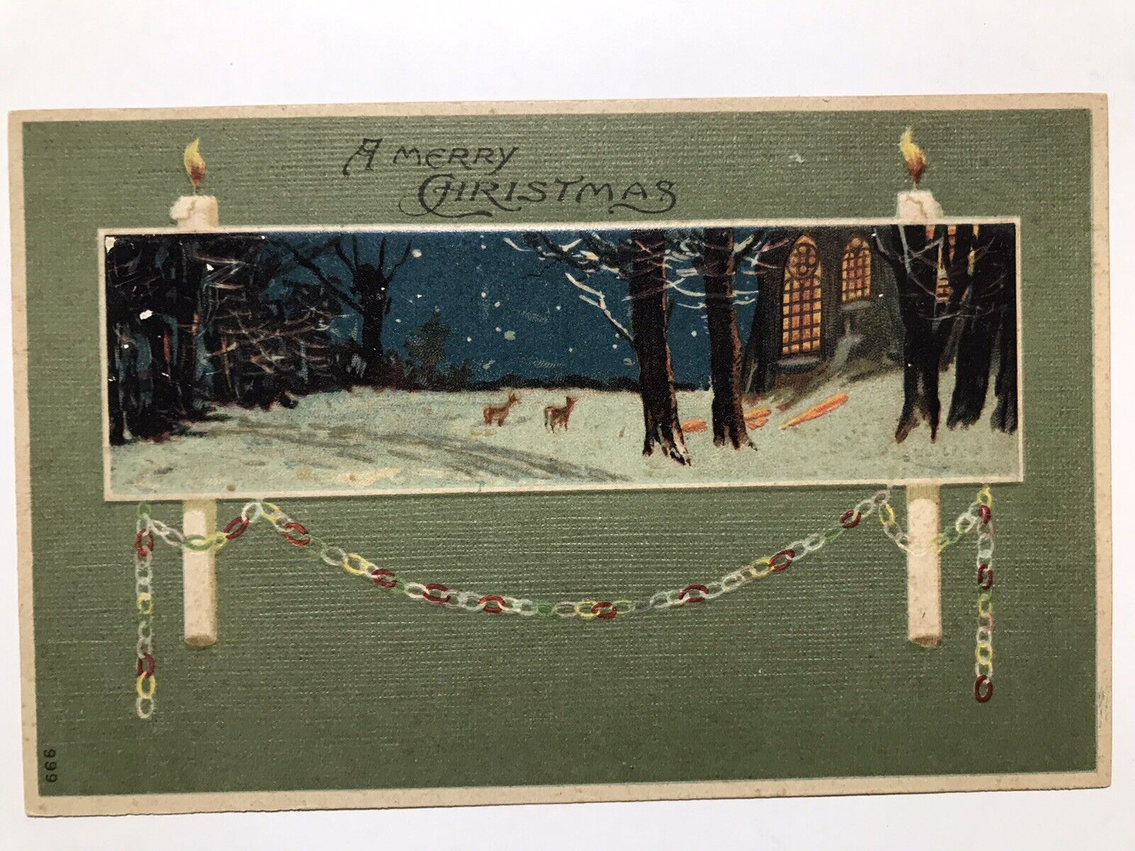 1906 A Merry Christmas Divided Back Postcard