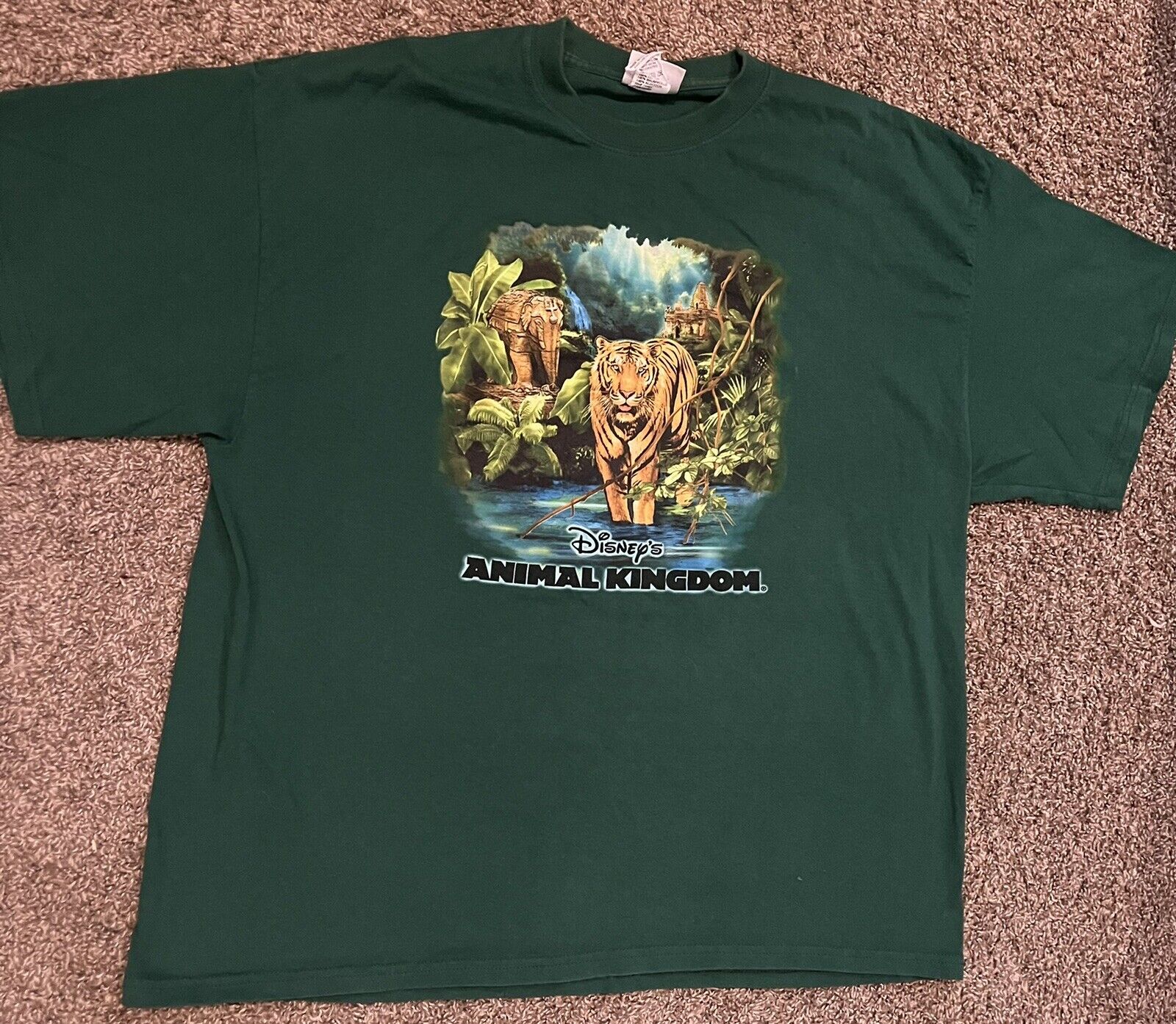 Vintage Walt Disney Animal Kingdom Green T-Shirt Size Adult X-Large