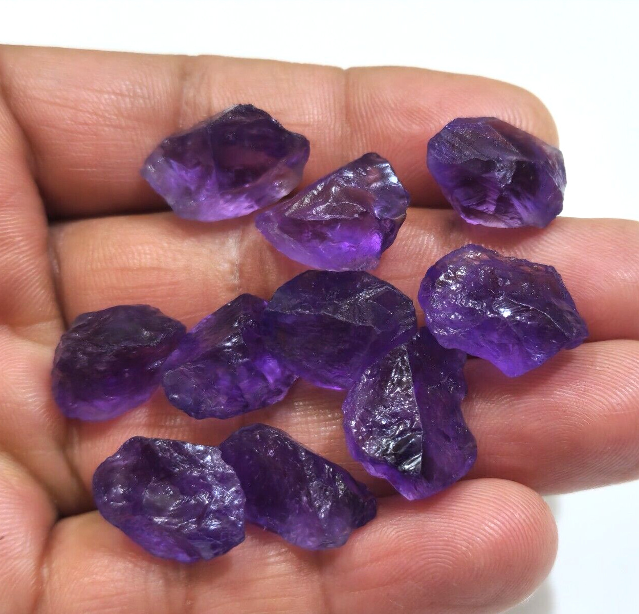 Amazing Purple Amethyst Rough 10 Pcs 17-20 mm Size Loose Gemstone For Jewelry