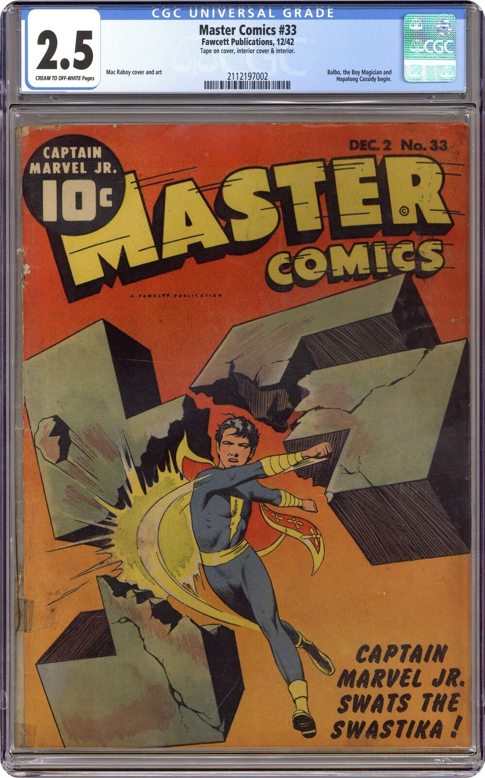 Master Comics #33 CGC 2.5 1942 2112197002