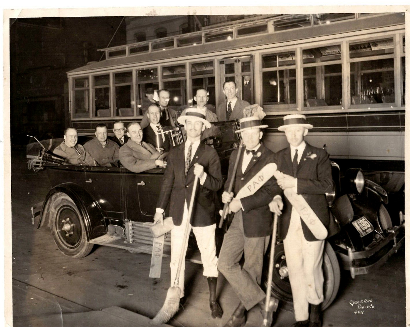 CSU Fort Collins 1926 PAO Colorado State University Photo Men Car Trolley Train