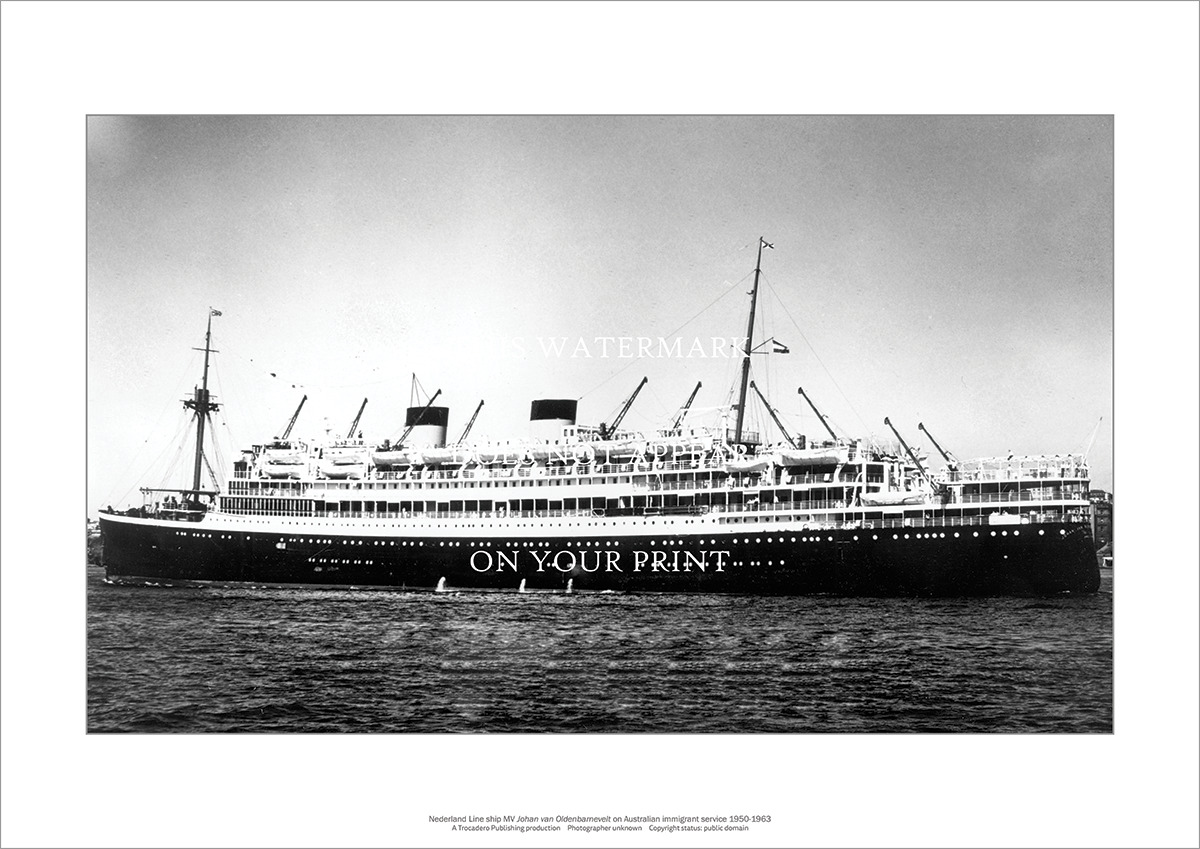 MV Johan Van Oldenbarnevelt Nederland Line A3 Art Print Ship – 42 x 29 cm Poster