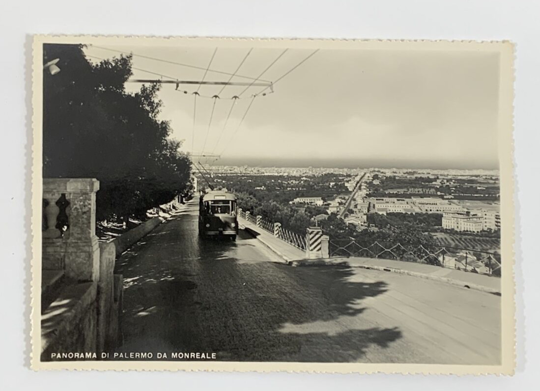 RPPC Panorama of Palermo from Monreale Real Photo Italy Postcard Aerial View