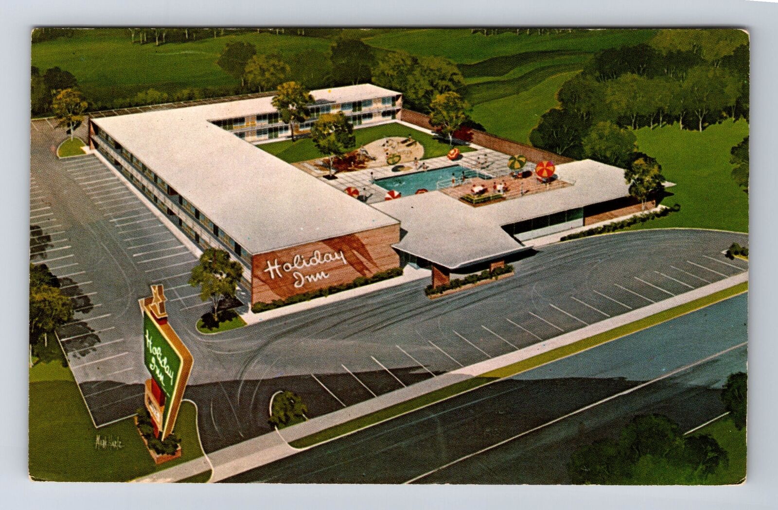 Gary IN-Indiana, Holiday Inn Hotel, Advertisement, Antique, Vintage Postcard