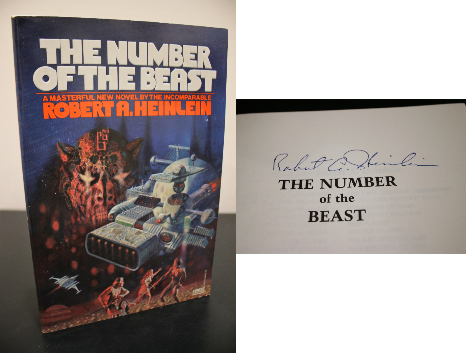 Robert A. Heinlein ~ Signed Autographed The Number of The Beast Book ~ JSA COA