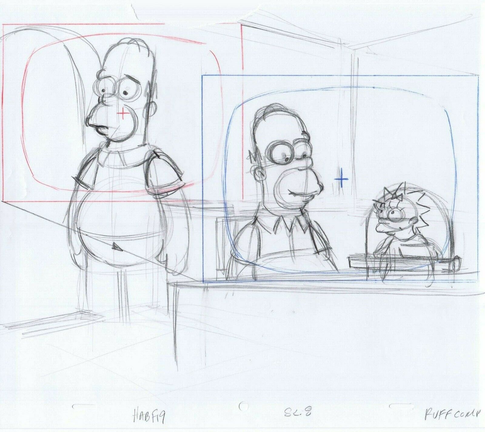 Simpsons Homer 2006 Original Art w/COA Animation Production Pencils HABF19 SC8