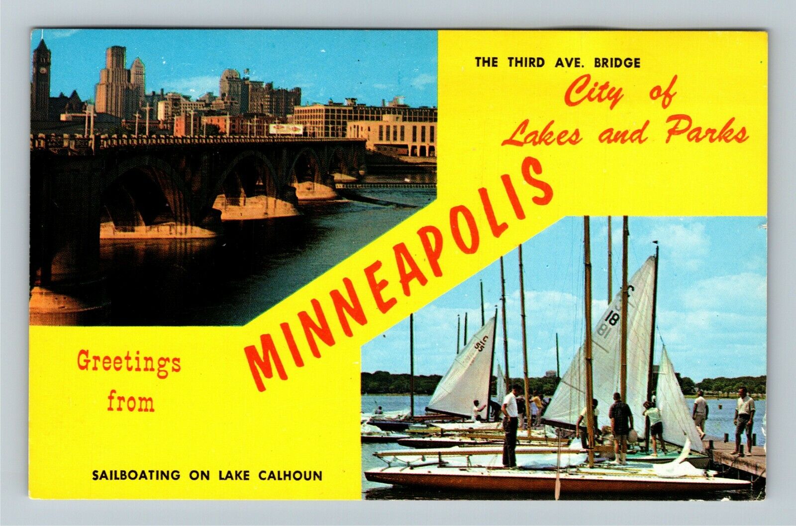 Minneapolis MN-Minnesota, General Greetings, Banner, Vintage Postcard